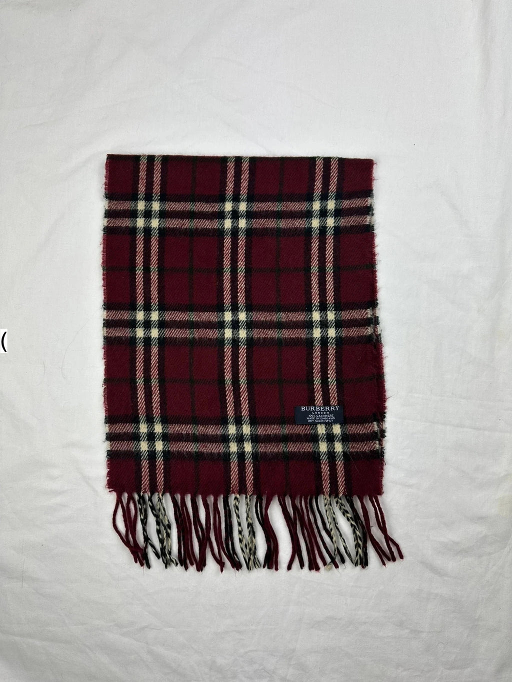 Burberry Scarf - Maroon/White