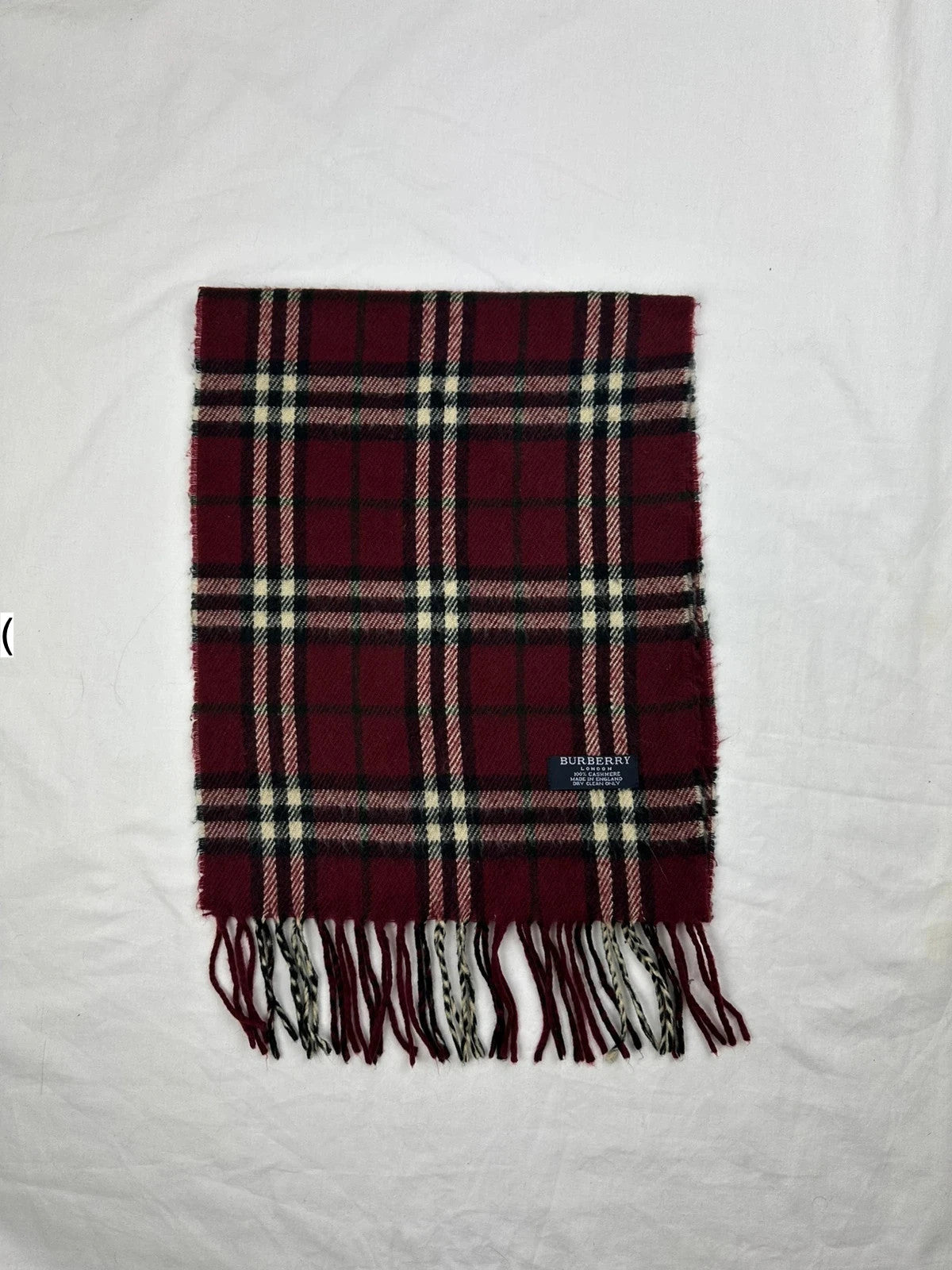 Burberry Scarf - Maroon/White