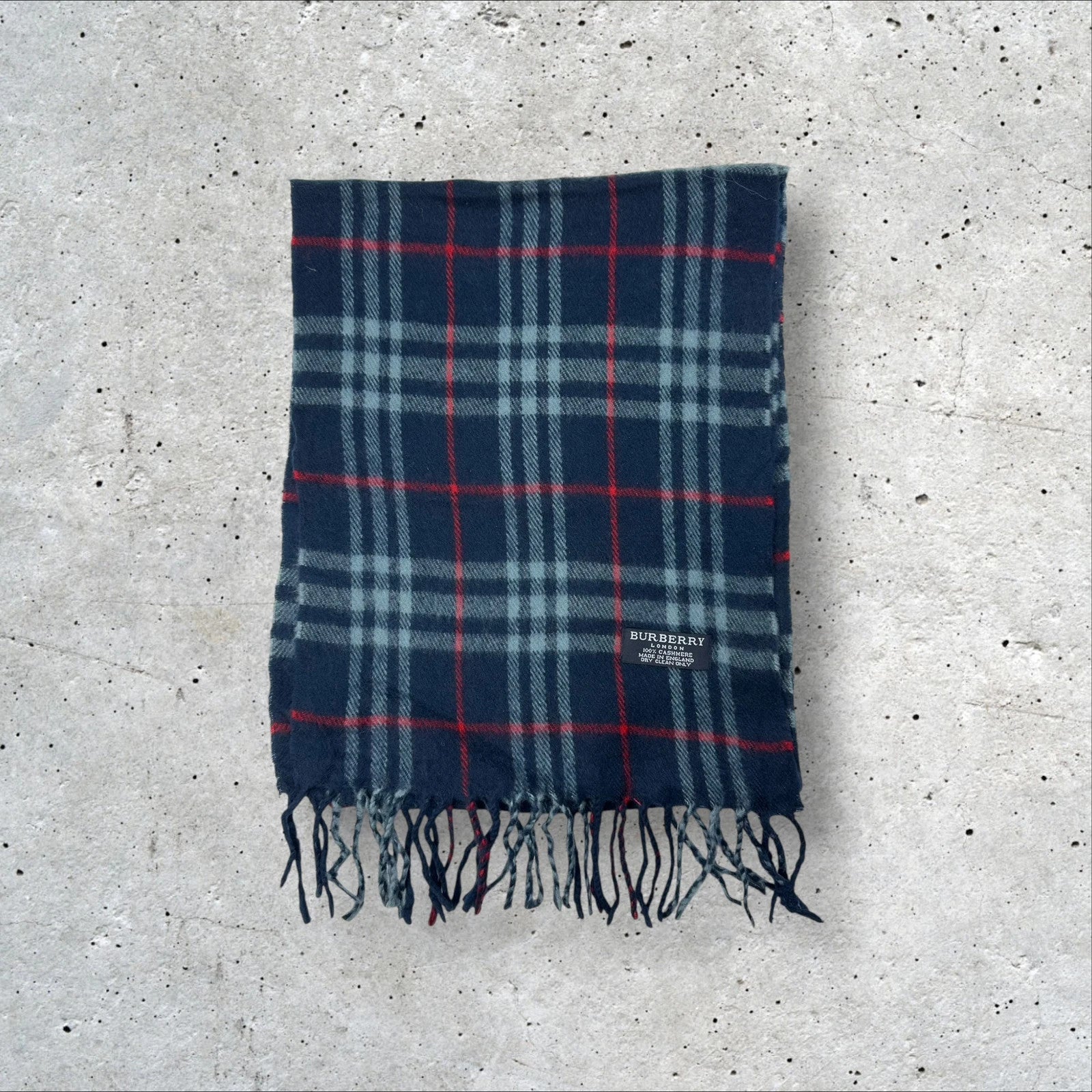 Burberry Scarf - Navy/Red