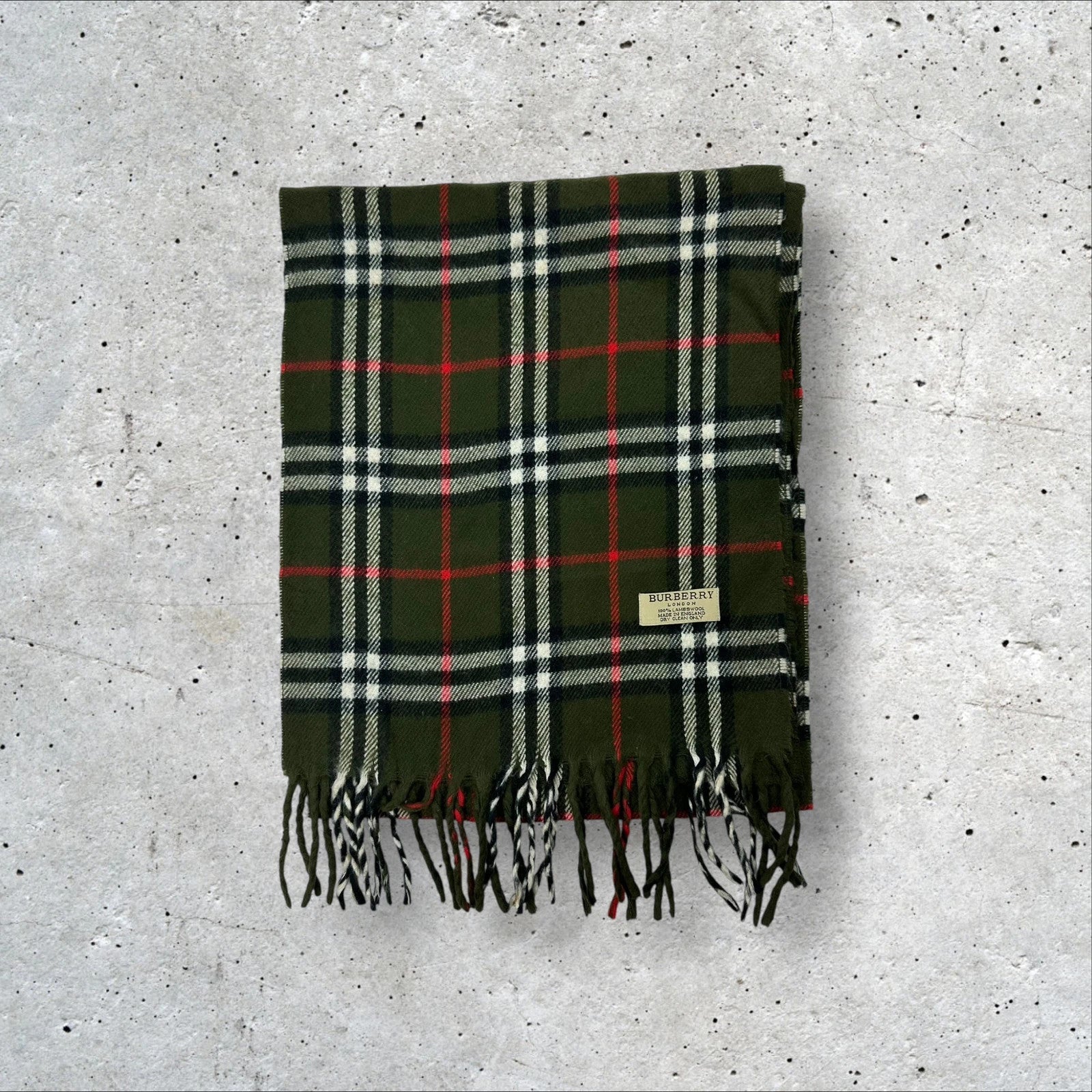 Burberry Scarf - Green/Red