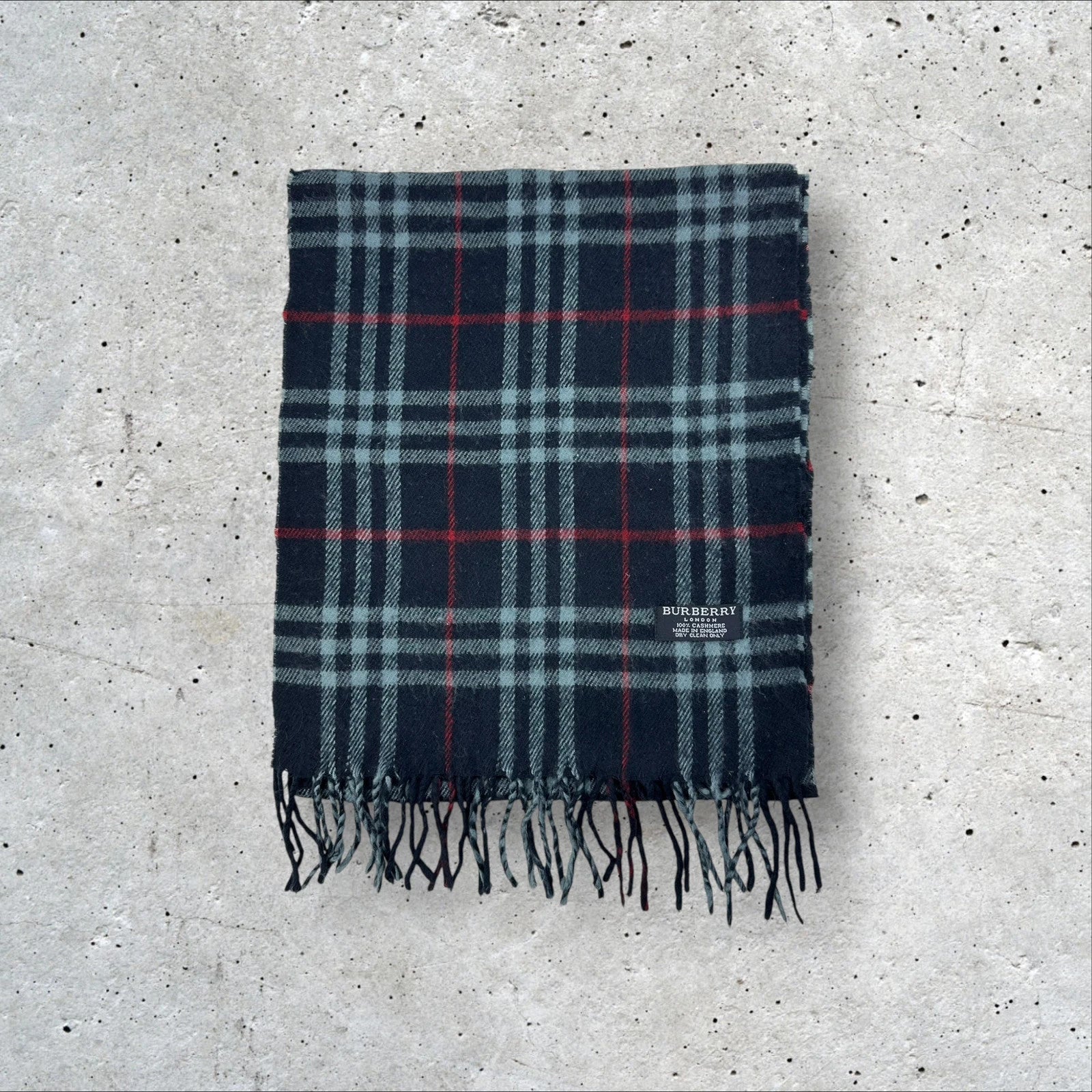 Burberry Scarf - Navy/Red