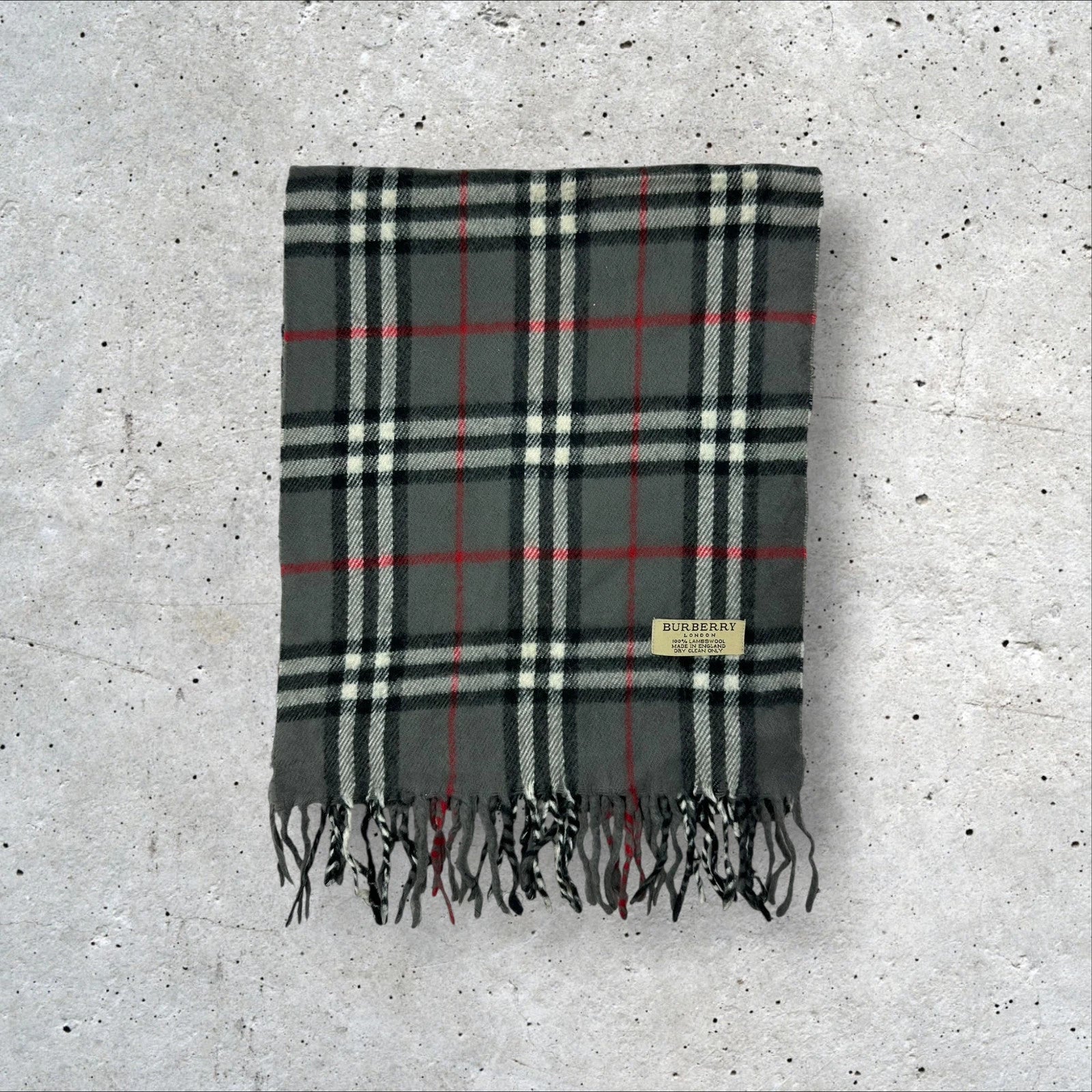 Burberry Scarf - Grey/Red