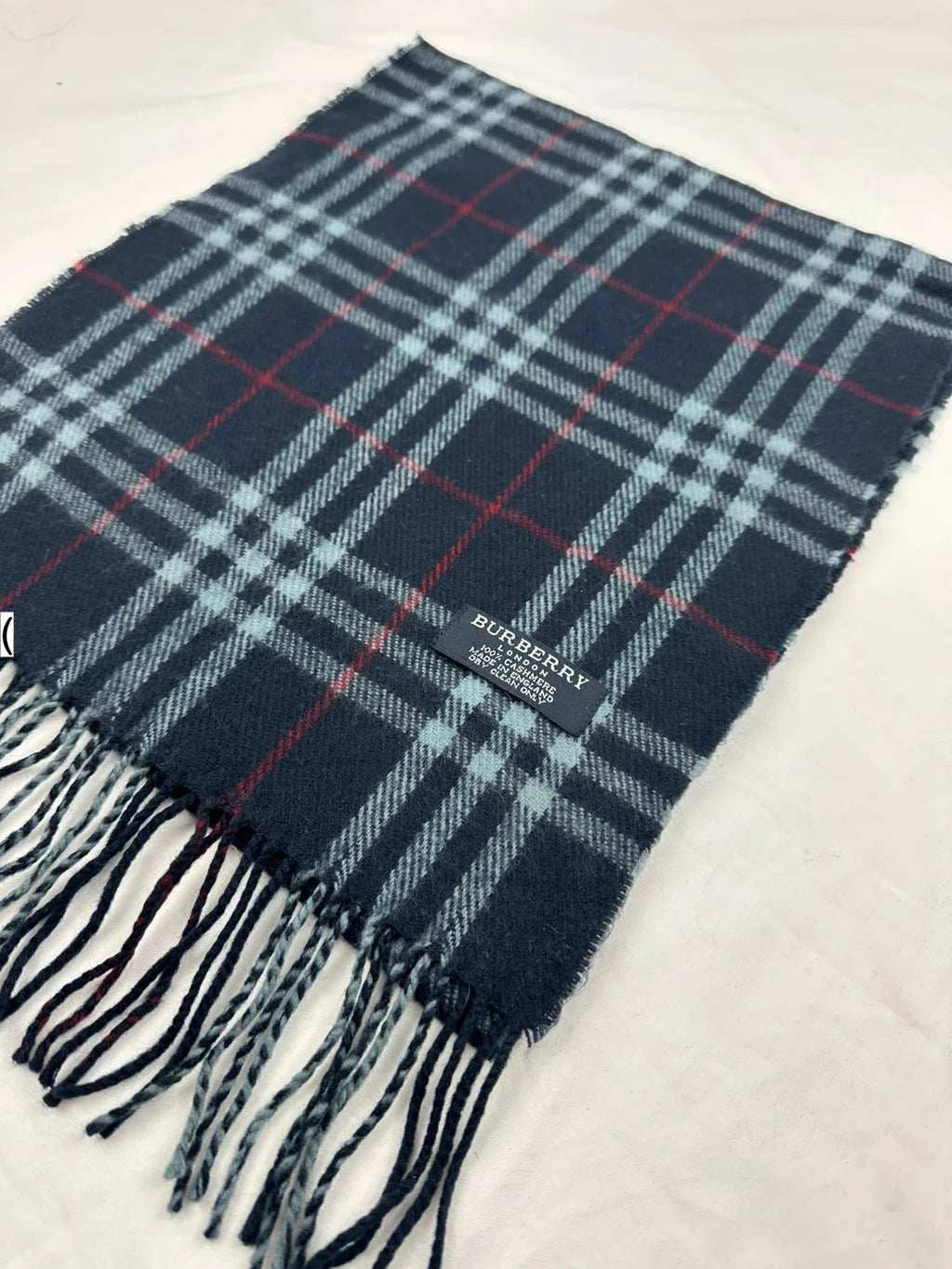 Burberry Scarf - Navy/Red