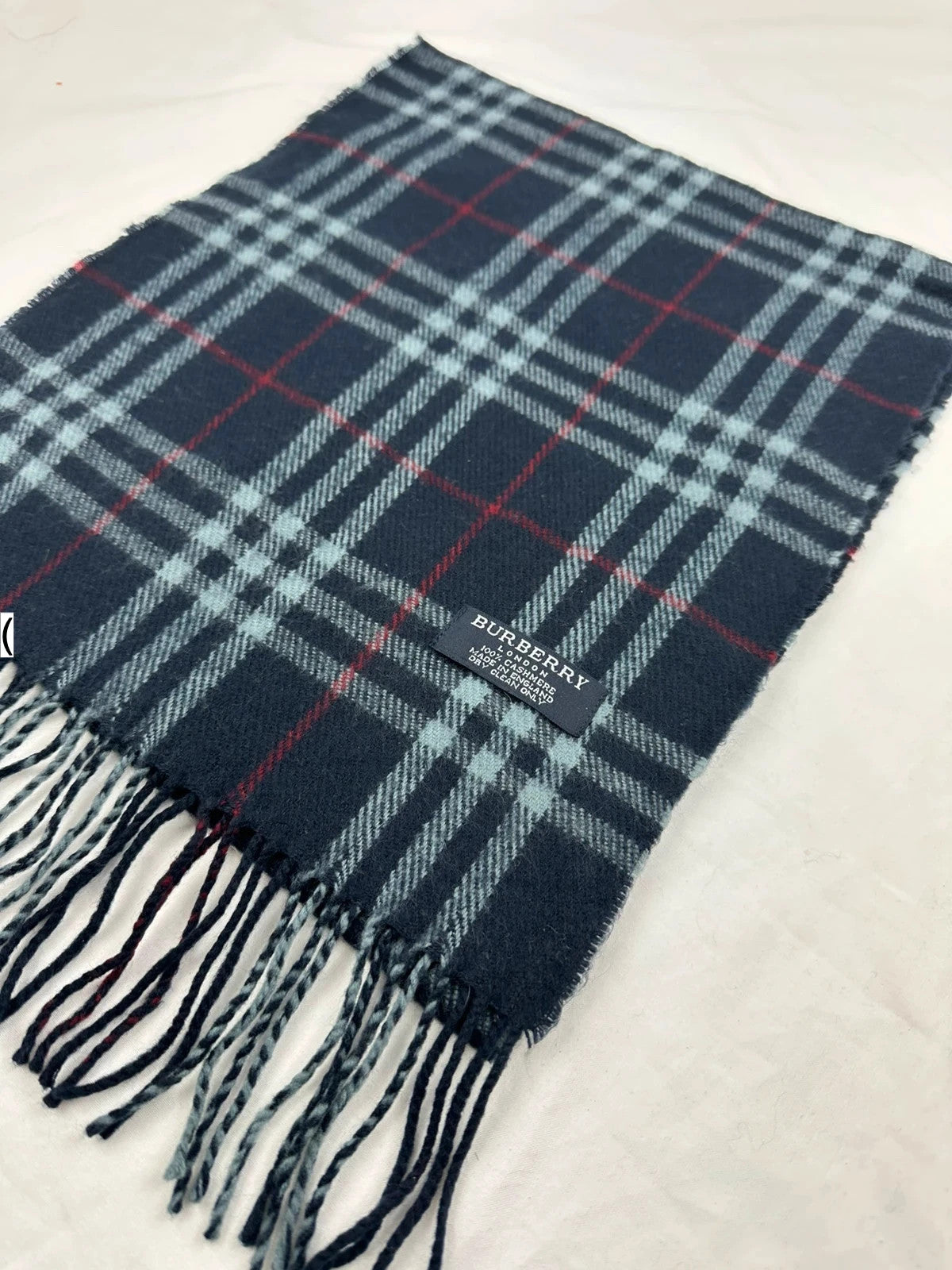 Burberry Scarf - Navy/Red