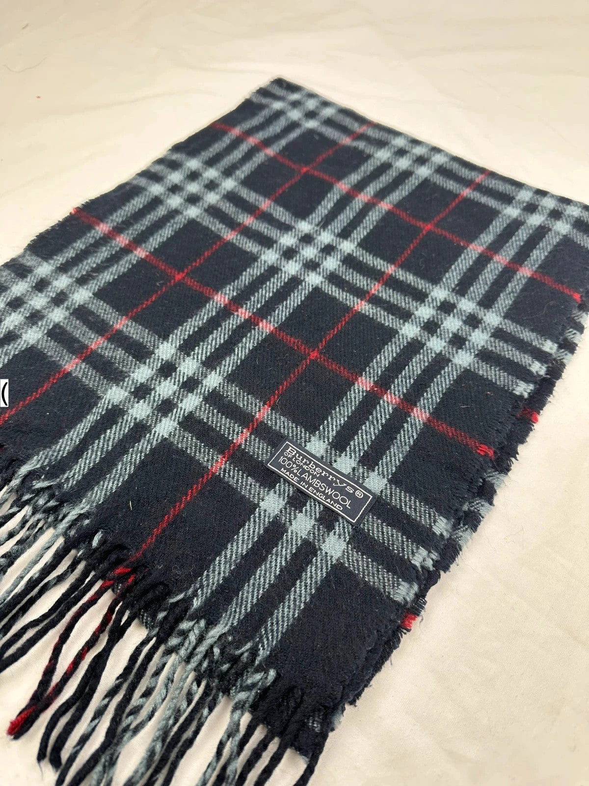 Burberry Scarf - Navy/Red