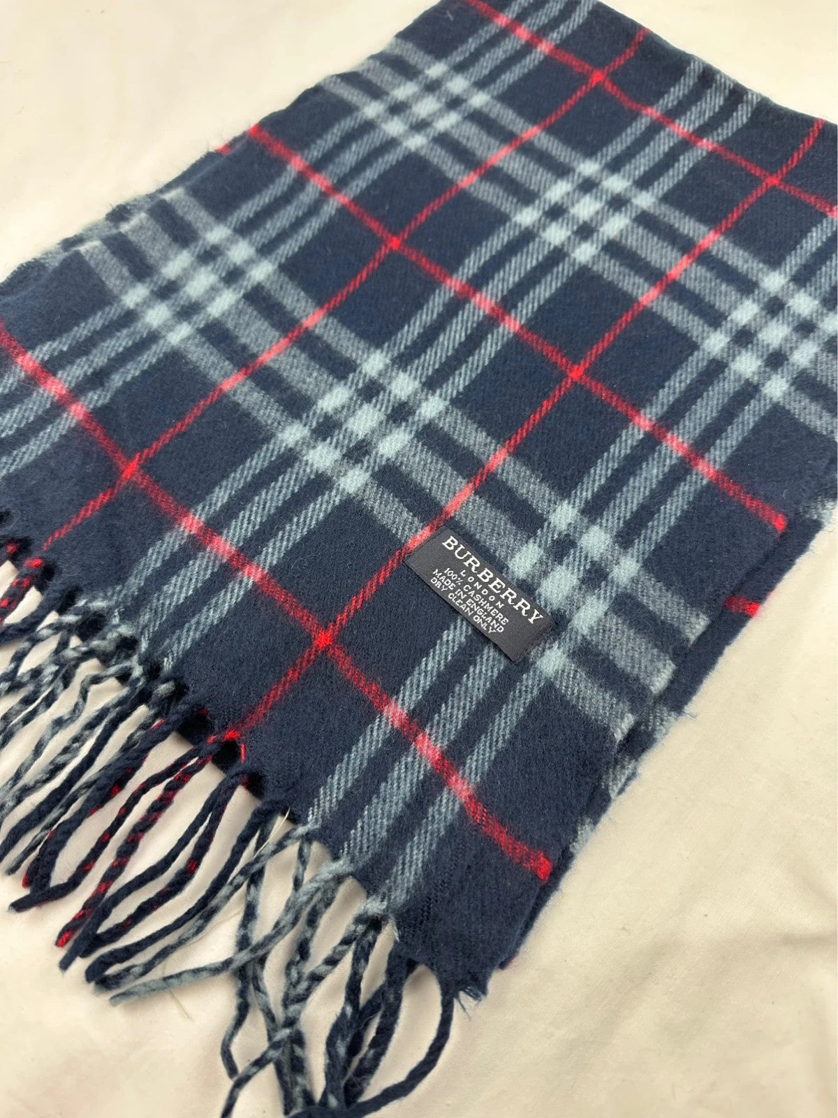 Burberry Scarf - Navy/Red