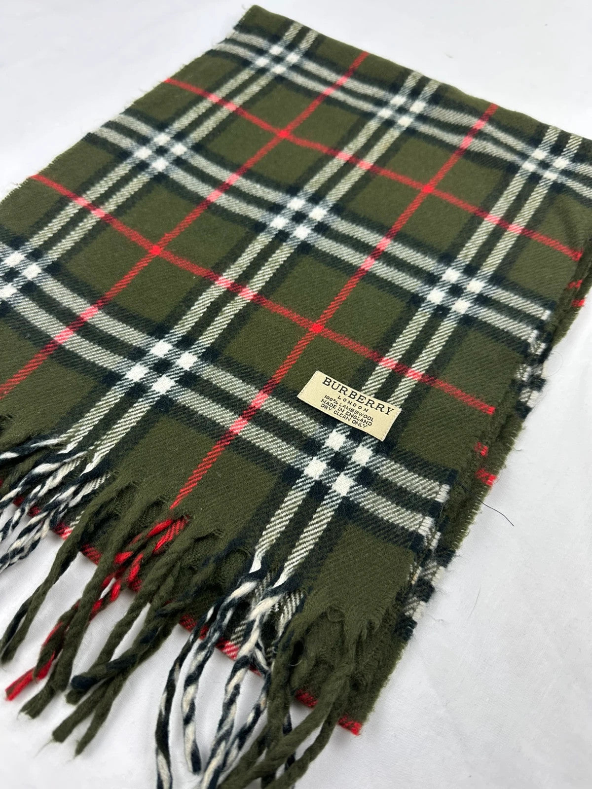 Burberry Scarf - Green/Red
