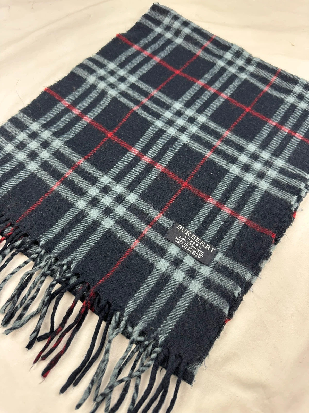 Burberry Scarf - Navy/Red