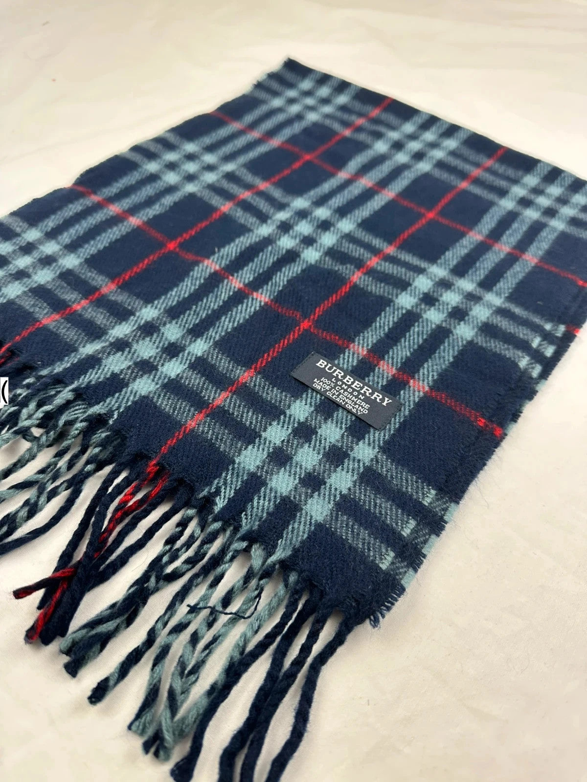 Burberry Scarf - Navy/Red