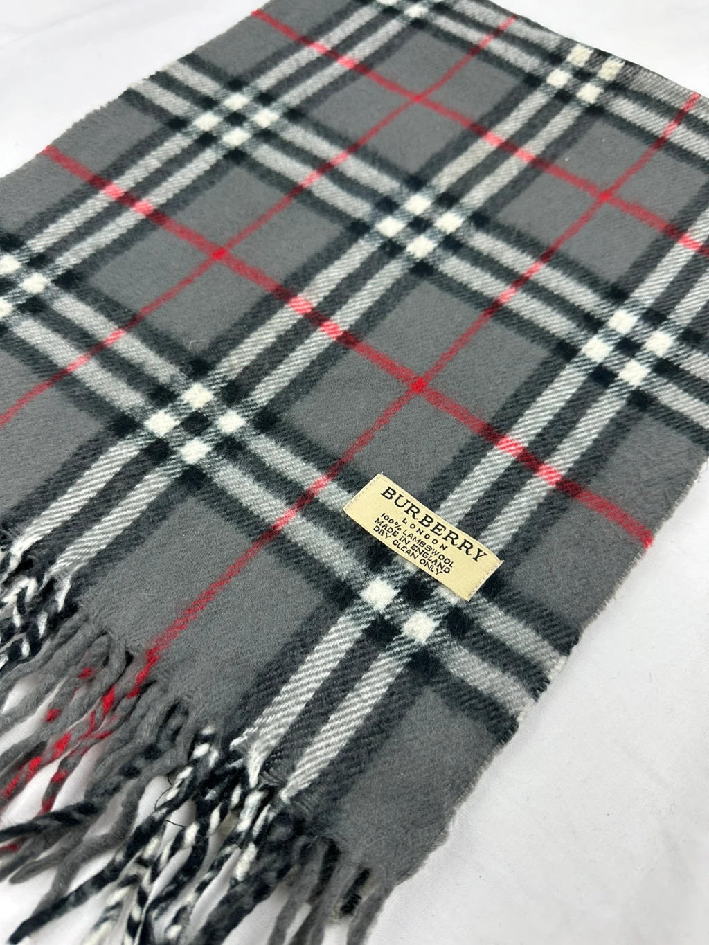 Burberry Scarf - Grey/Red