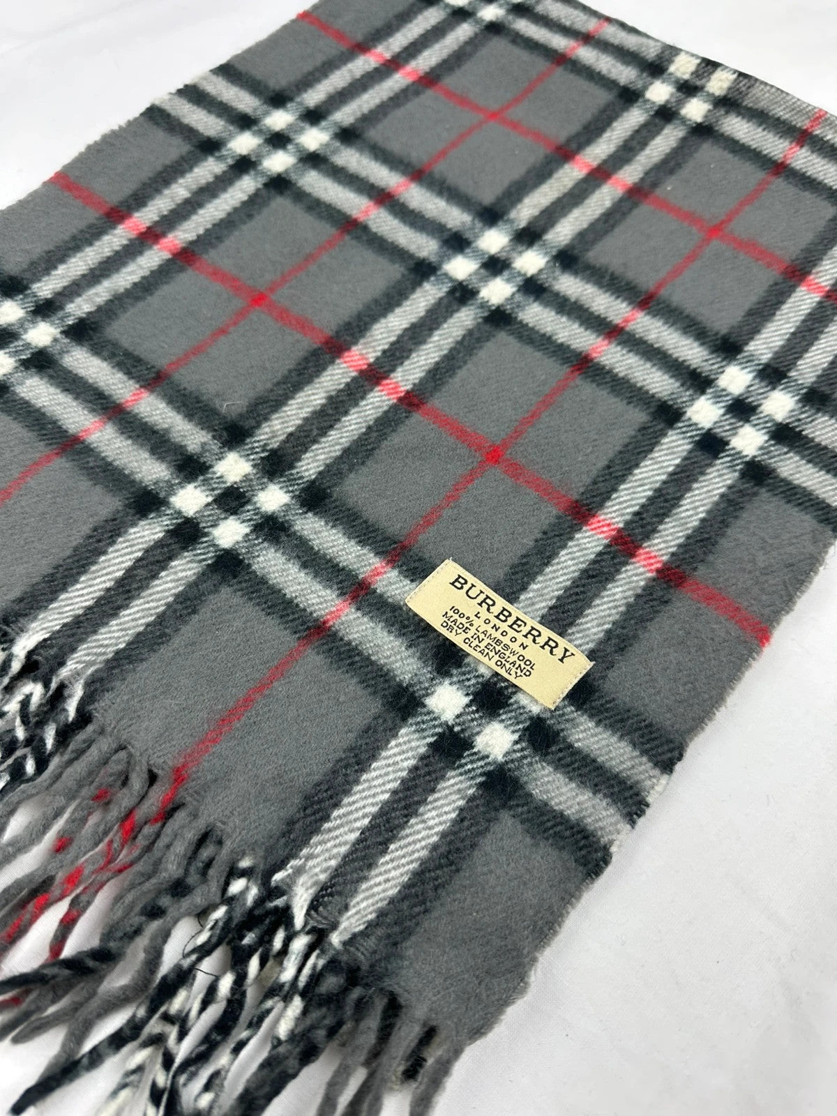 Burberry Scarf - Grey/Red