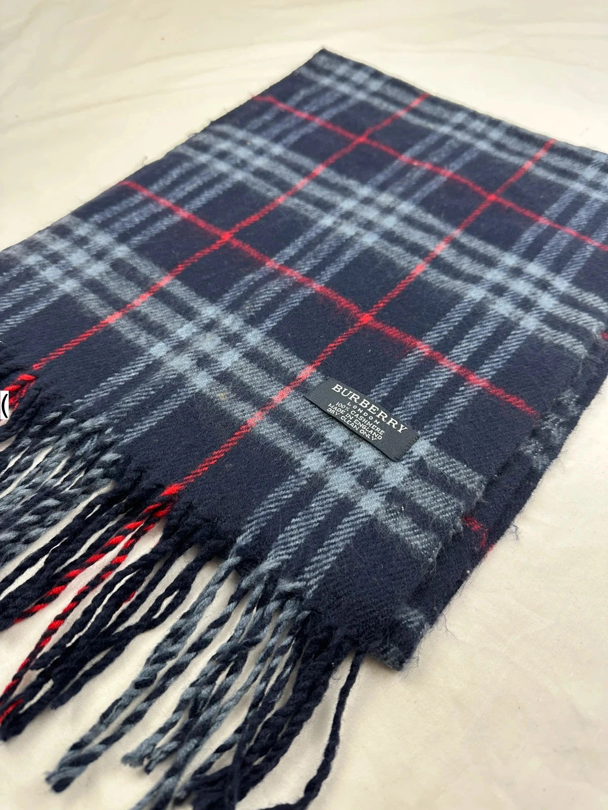 Burberry Scarf - Navy/Red