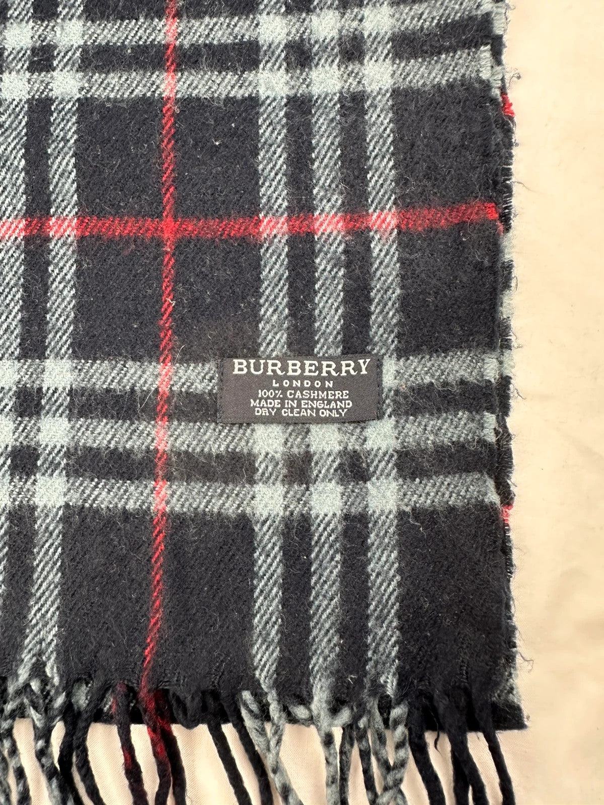 Burberry Scarf - Navy/Red