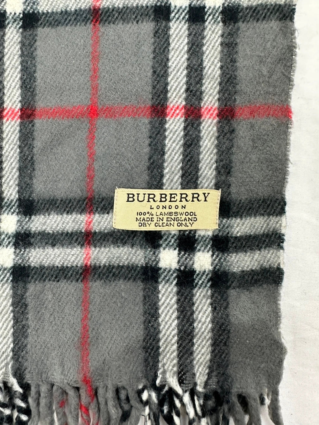 Burberry Scarf - Grey/Red