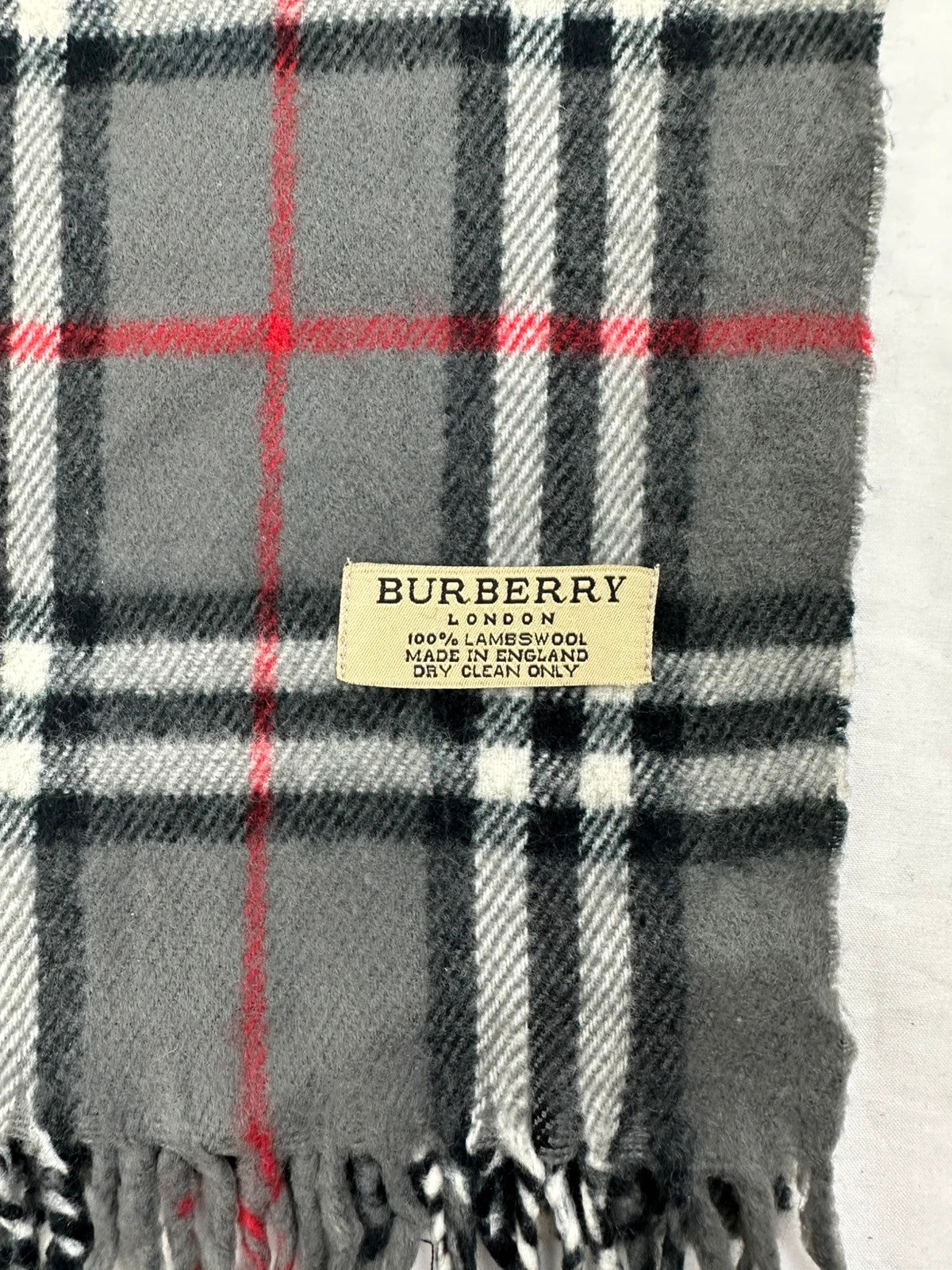 Burberry Scarf - Grey/Red
